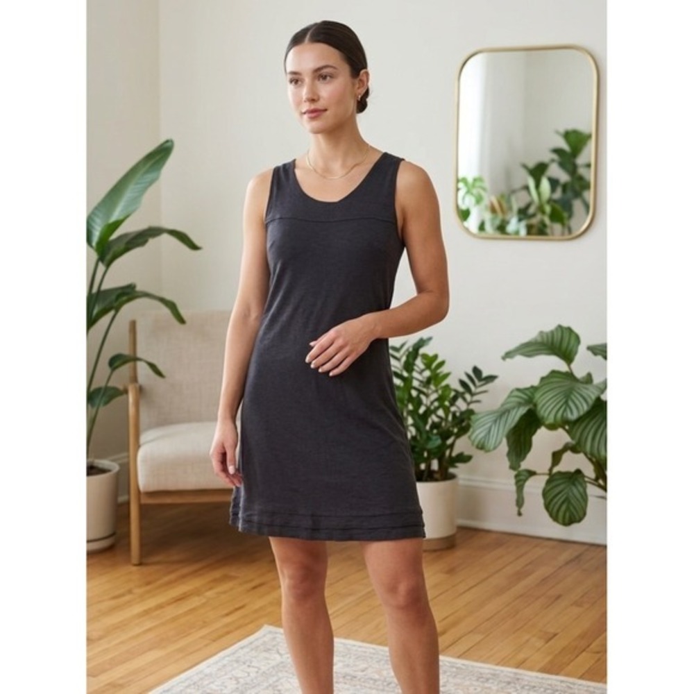 Toad&Co Dark Gray Samba Sleeveless Tank Dress Size M Clean Girl Granola Girl